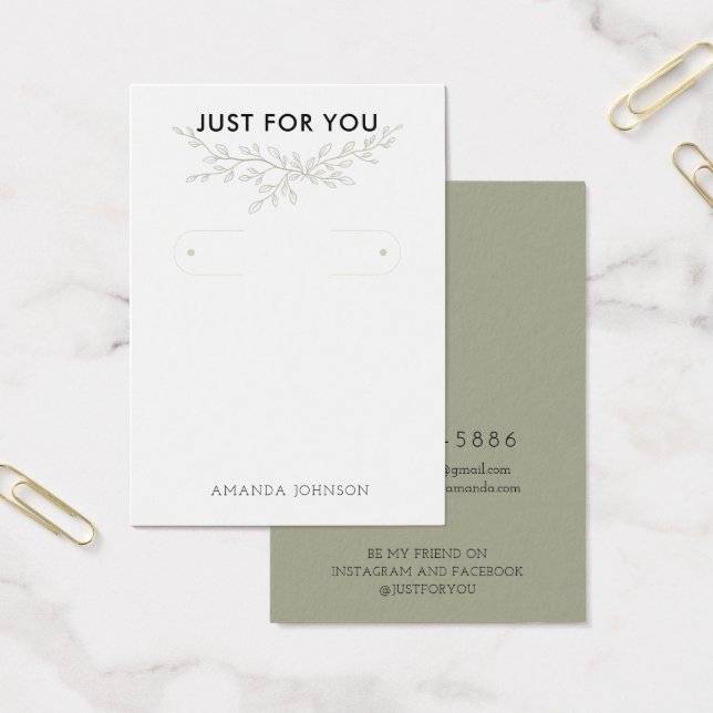 Cartão de Exposição para Brincos Argola Terroso Mo (Escritótio)