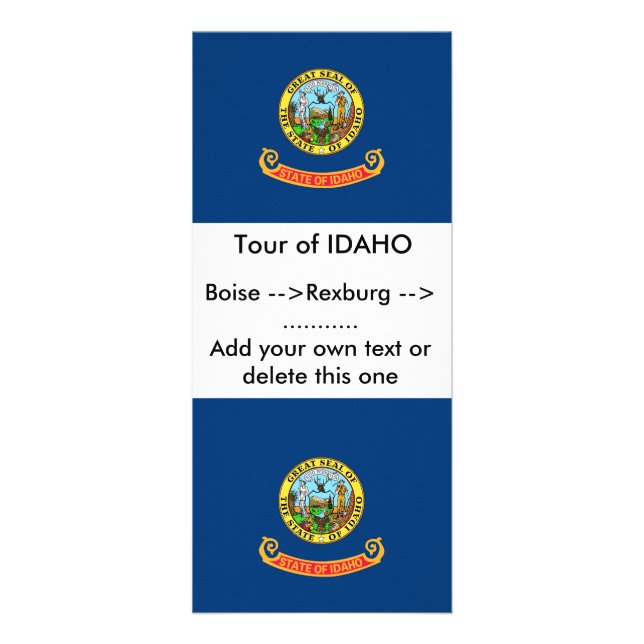 Cartão de Expositor com Bandeira de Idaho, EUA (Frente)
