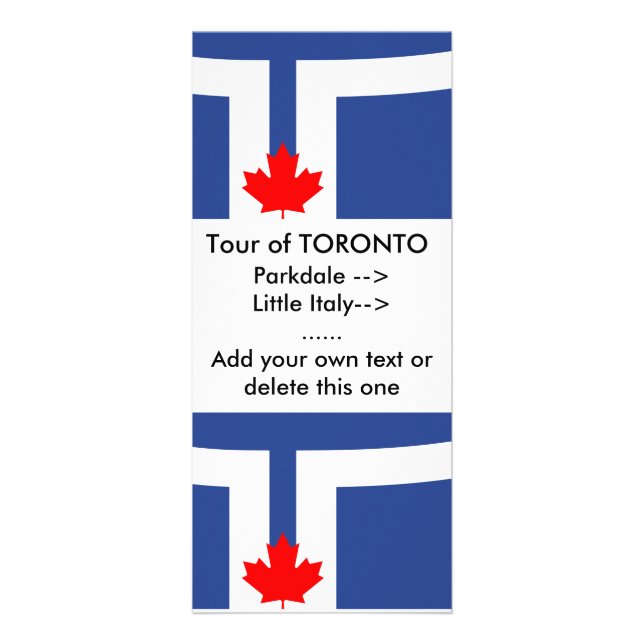 Cartão de Expositor com Bandeira de Toronto (Frente)
