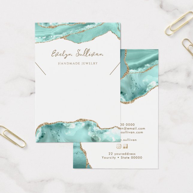 Cartão de expositor de colar agata Aquamarine (Escritótio)
