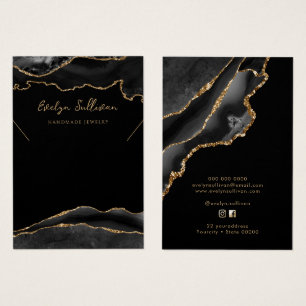 Cartão de expositor de colar preto e dourado