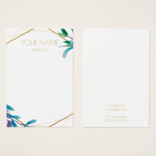 Cartão de expositor de flores geométricas Douradas