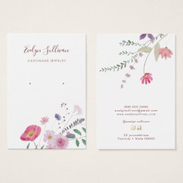 Cartão de expositor de flores silvestres frescas