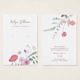 Cartão de expositor de flores silvestres frescas