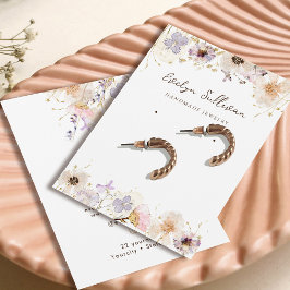 Cartão de expositor de flores silvestres secas
