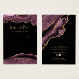 Cartão de expositor de joias de agata-mauve-escura