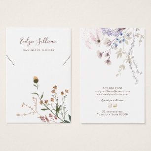 Cartão de expositor do colar de flores selvagens