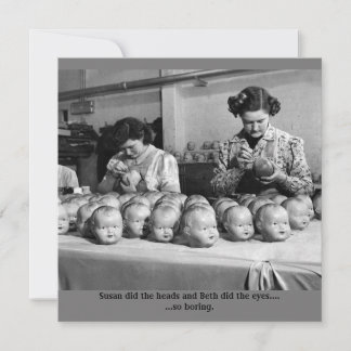 Cartão de fábrica de bonecas assustador para hallo