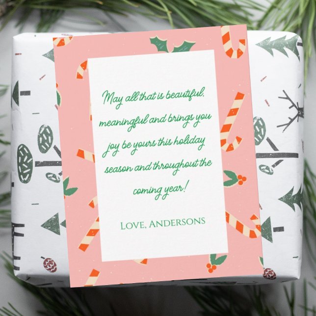 Cartão de família de canetas de Natal cor-de-rosa (Criador carregado)