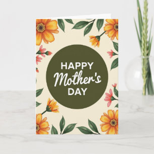 Cartão de Família Floral em Aquarela