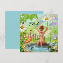 Cartão de Fantasia do Jardim de Fadas Banho