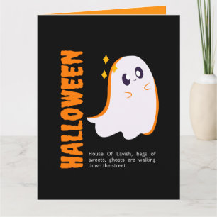 Cartão de Fantasma de Halloween Fofo - Cartão de T