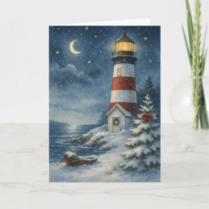 Cartão de Farol de Natal