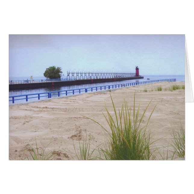 Cartão de Farol South Haven (Frente horizontal)