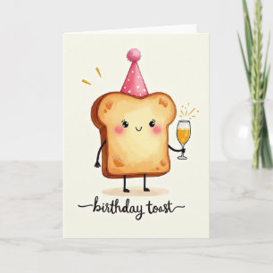Cartão de Fatia de Pão de Aniversário Doce