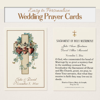 Cartão de Favor de Casamento Católico Jesus Maria 