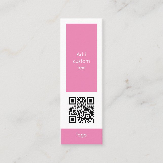 cartão de favorito rosa simples de código qr perso (Frente)