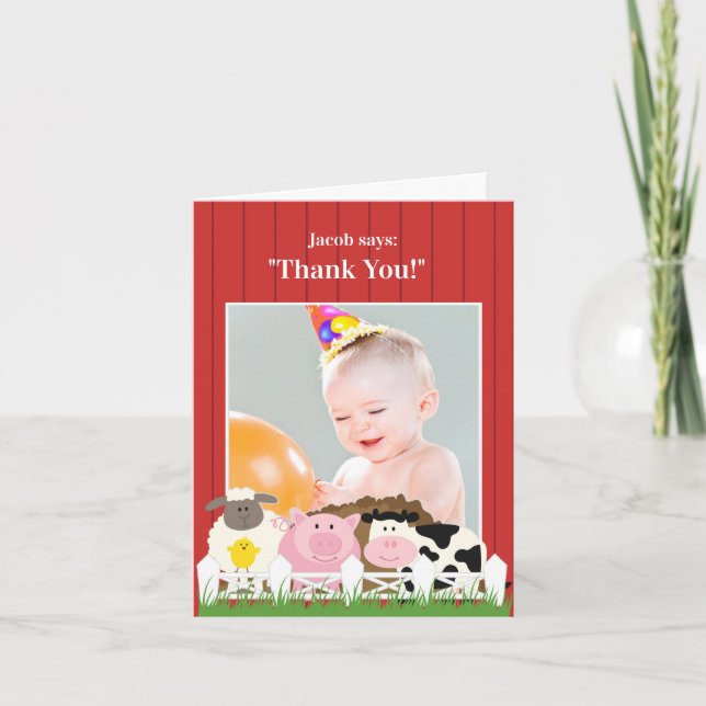 Cartão de Fazenda de Foto de Agradecimento (Frente)