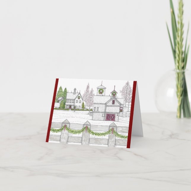 Cartão de Fazenda Vintage Natal (Frente)