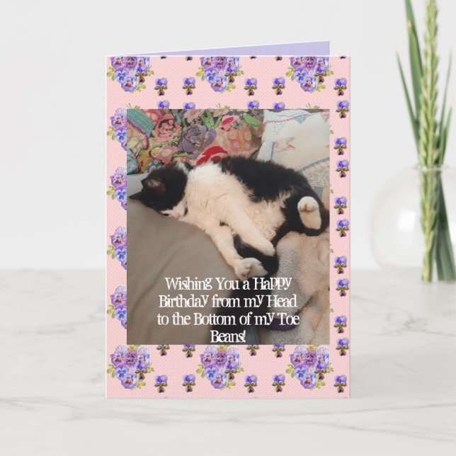 Cartão de Feijão de Aniversário Feliz e Bonito de  (Frente)