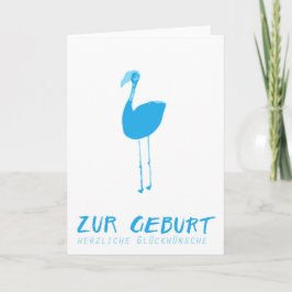Cartão de felicidades ao nascimento: Flamingo azul