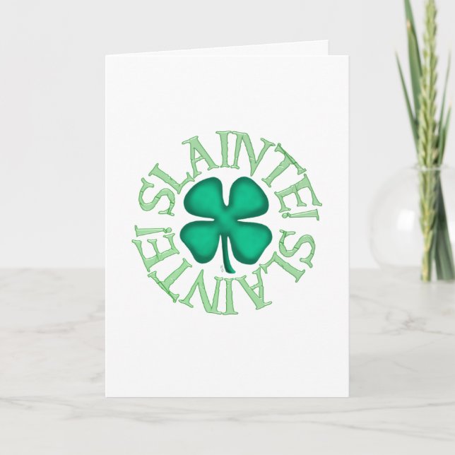 Cartão de felicitações branco Slainte (Frente)