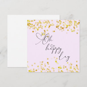 Cartão de Felicitações Brilho Dourado Oh Happy Day