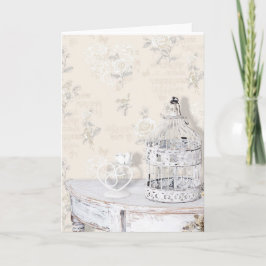 Cartão de Felicitações - Cage de Pássaros Shabby C