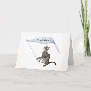 Cartão de Felicitações com Faixa de Gato
