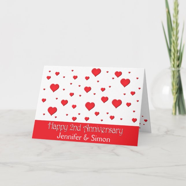 Cartão de Felicitações - Corações Flutuantes - 2º  (Frente)