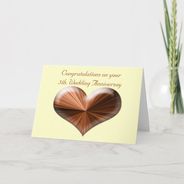 Cartão de Felicitações de 5º Aniversário de Casame (Frente)