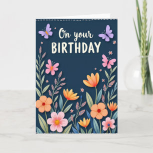Cartão de Felicitações de Aniversário Borboleta