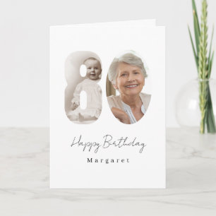 Cartão de Felicitações de Aniversário de 80 Anos c