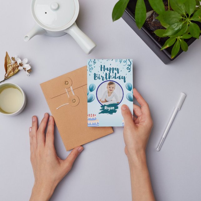 Cartão de Felicitações de Aniversário Ilustrativo  (#nowfast)