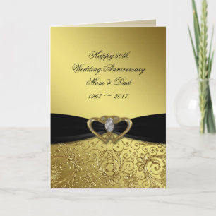 Cartão de Felicitações de Bodas de Ouro de 50 Anos