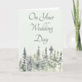 Cartão de Felicitações de Casamento Árvores Evergr