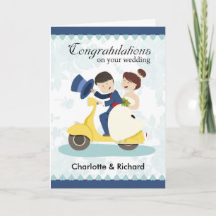 Cartão de Felicitações de Casamento, casal de scoo