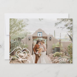 Cartão de Felicitações de Casamento com 5 Fotos