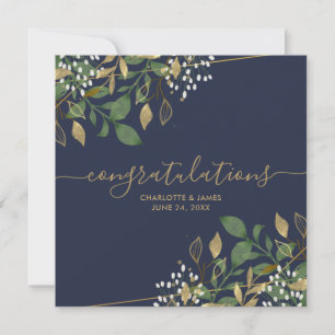 Cartão de Felicitações de Casamento com Brilho de 