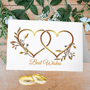 Cartão de Felicitações de Casamento com Corações F
