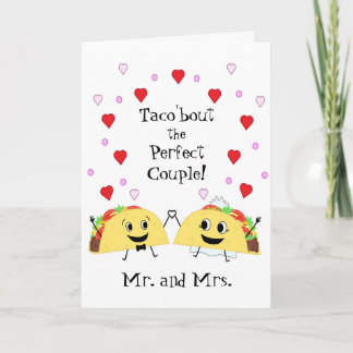 Cartão de Felicitações de Casamento Cute Taco
