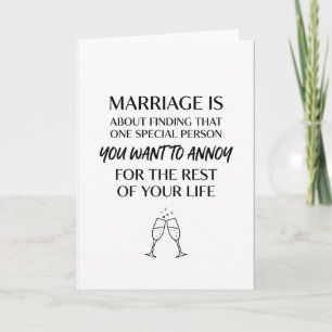 Cartão de Felicitações de Casamento Divertido com