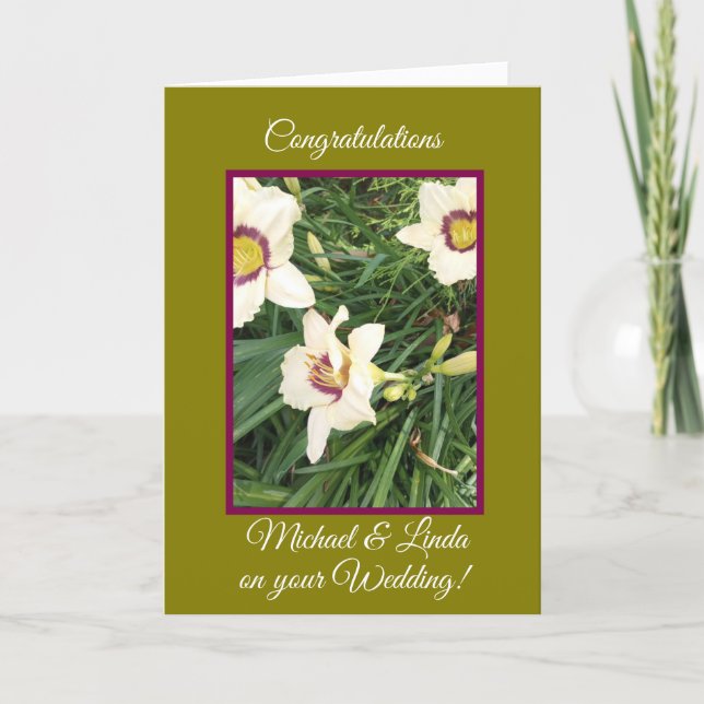 Cartão de Felicitações de Casamento Dobrado Excepc (Frente)