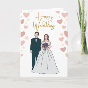 Cartão de Felicitações de Casamento Elegante e Fel