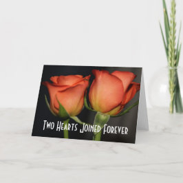 Cartão de Felicitações de Casamento Two Hearts Ros