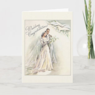 Cartão de Felicitações de Casamento Vintage
