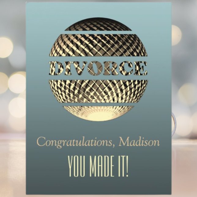 Cartão de felicitações de divórcio ouro platina (Criador carregado)
