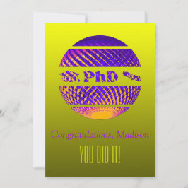 Cartão de felicitações de formatura de doutorado c