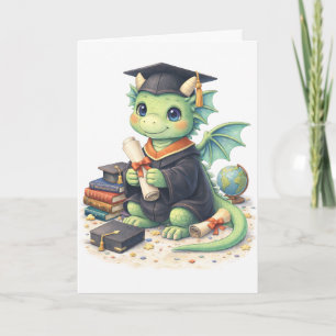 Cartão de Felicitações de Formatura do Dragão Fofo