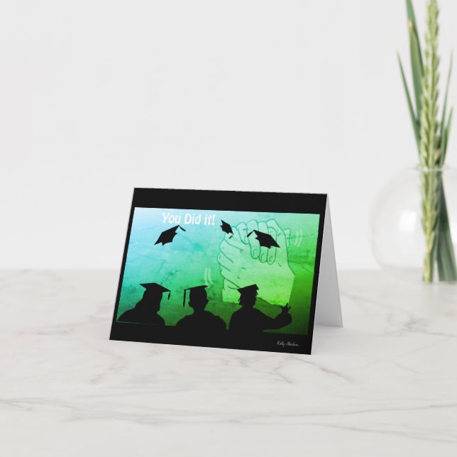 Cartão de Felicitações de Graduação em ASL (Frente)